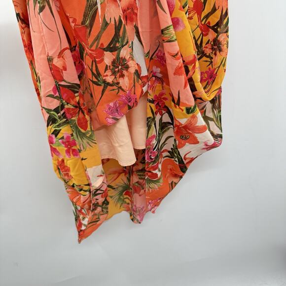 Maggy London Tropical Floral Halter Midi Dress Sz 6 Multicolor Hawaiian Wedding - Picture 6 of 12